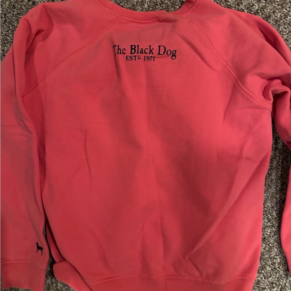 The Black Dog Coral Pink Pullover with Small Black Logo - Picture 3 of 5